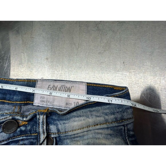 Evolution In Design Jeans Distressed Red Patches Shuttle Skinny Stretch Youth 10 - Picture 11 of 11